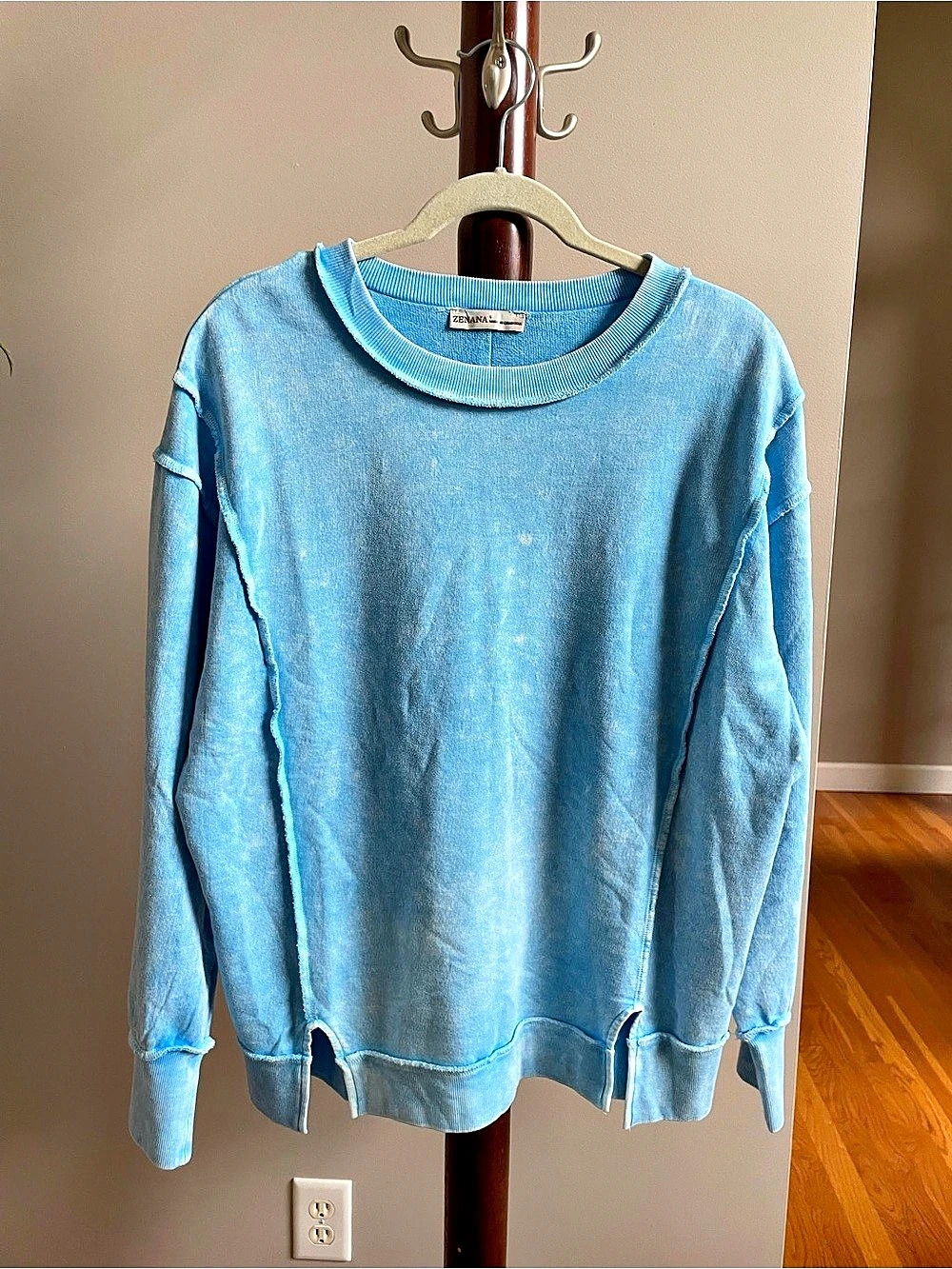 Zenana Sky Blue Sweatshirt Size Small NWOT
